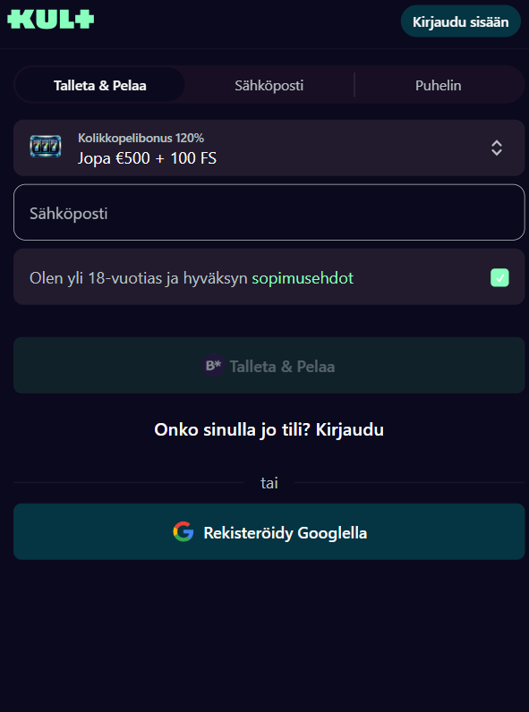 Näin rekisteröidyt Kultissa